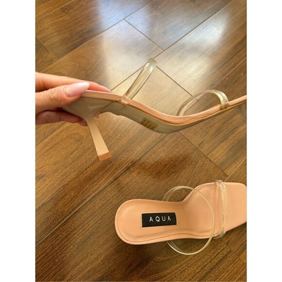 AQUA 6.5 Women's Kyle High Heel Slide Sandals clear - Picture 5 of 5